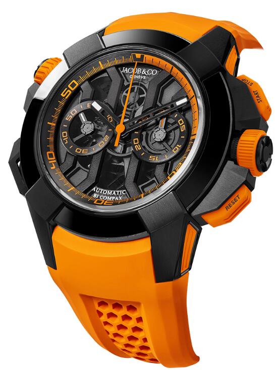 Jacob & Co. EPIC X CHRONO BLACK TITANIUM (ORANGE BAND) Watch Replica EC313.21.SB.BO.EHI4S Jacob and Co Watch Price